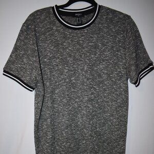 Forever 21Marled Ringer Men's Tee Black and White‎ Size M
